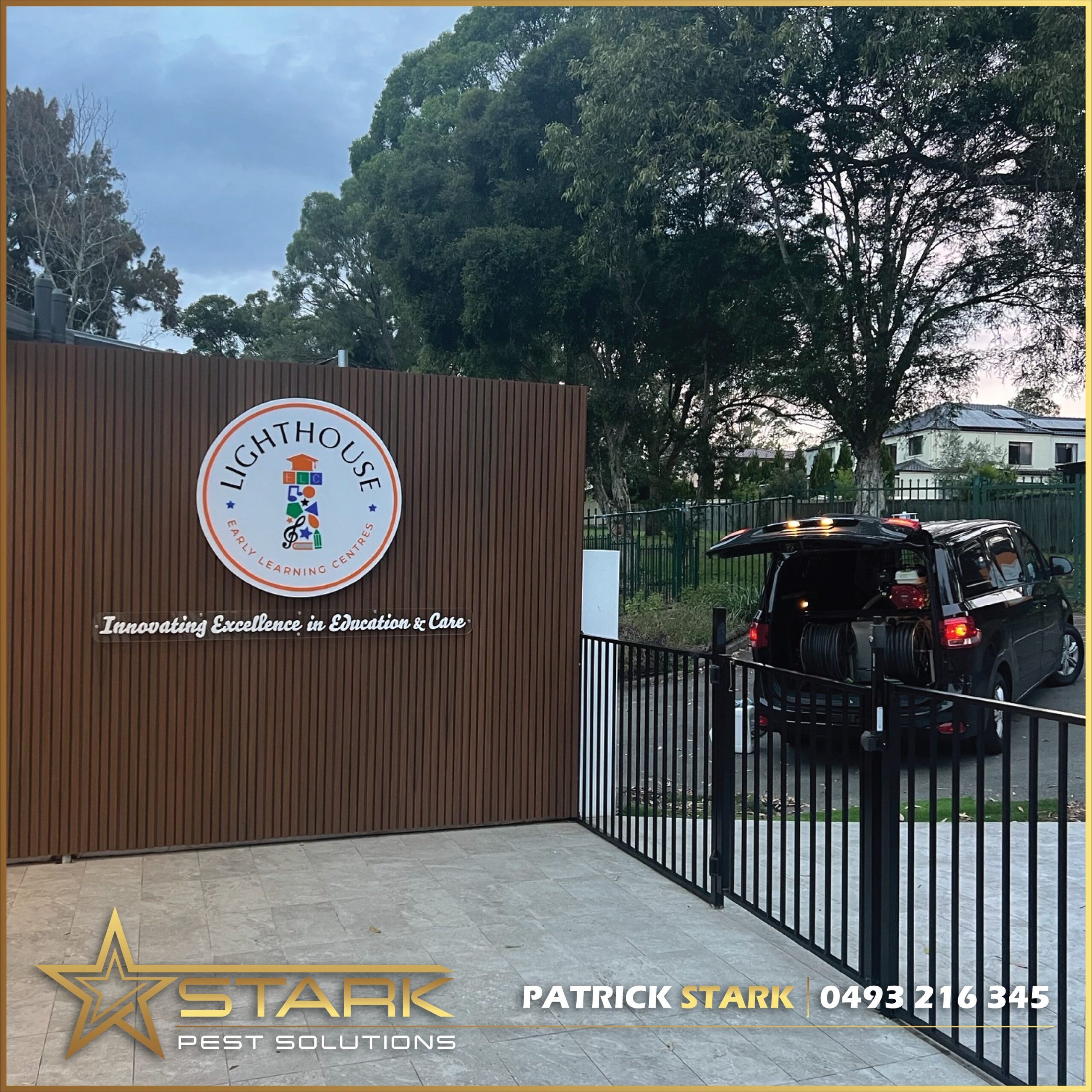 Stark Pest Solutions technician servicing Lighthouse Early Learning Centre childcare facility in Sydney