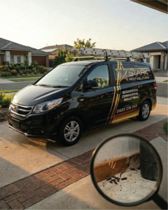 Stark Pest Solutions branded pest control van with residential, commercial and industrial signage